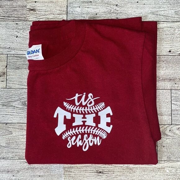 Tis’ The Season, Cherry Red, Unisex Kids, Custom Baseball Tee - Picture 2 of 10